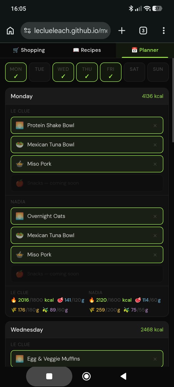 Meal Planner screenshot 1
