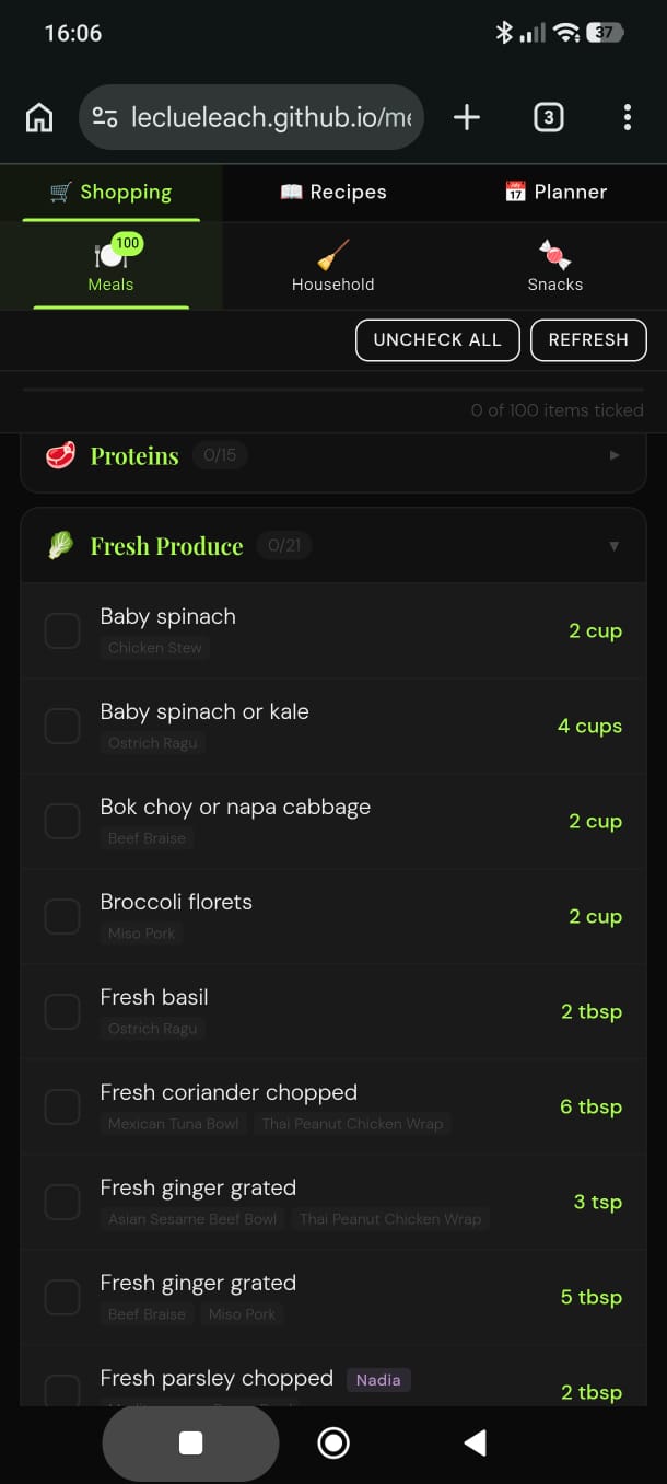Meal Planner screenshot 2